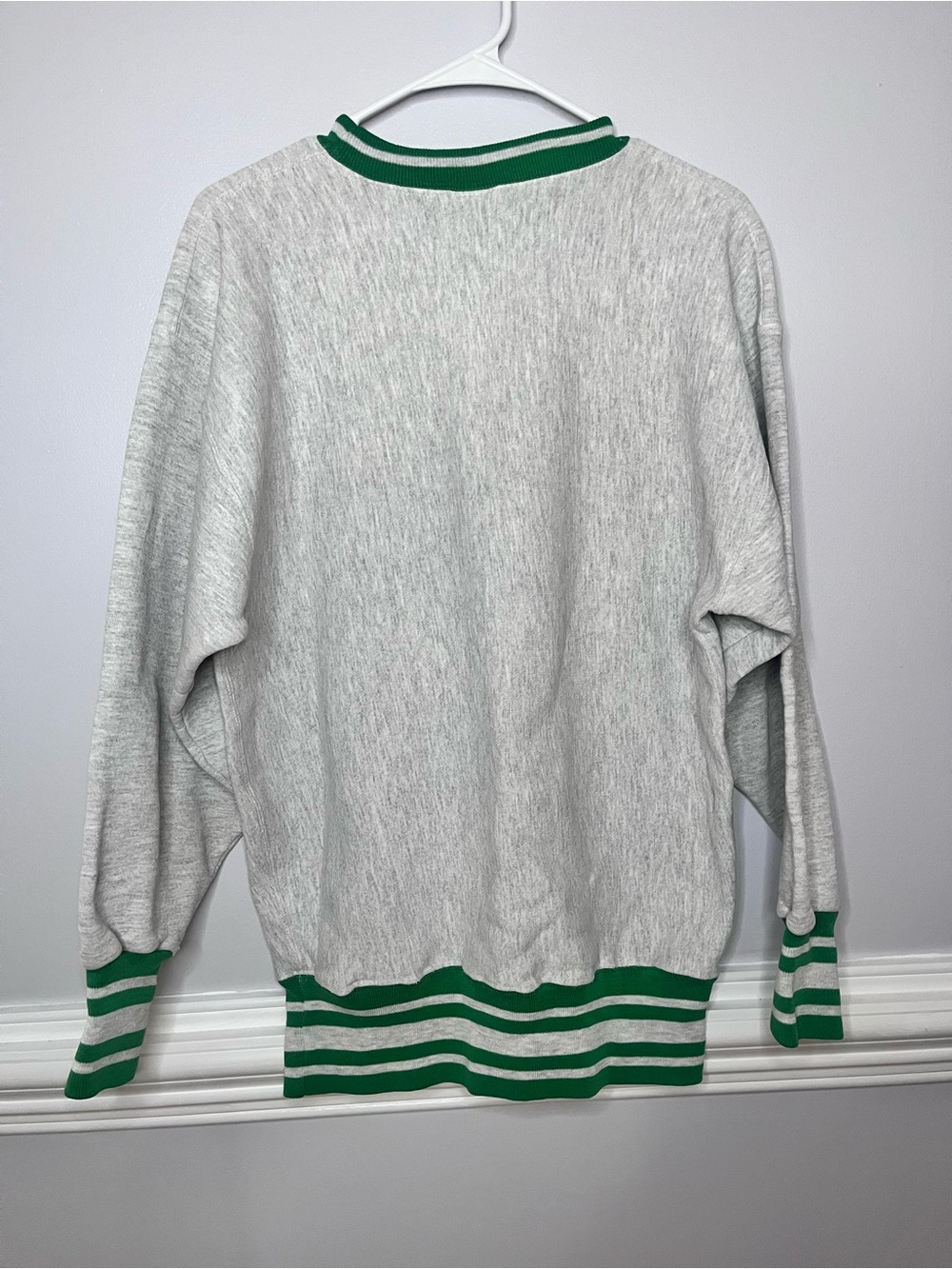 Masters Gray Crewneck Sweater with Green Trim - Picture 2 of 5